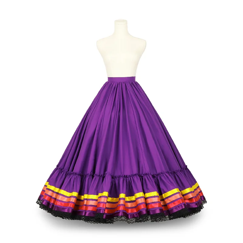 Striped skirts for a nautical look Hoja de Maiz Folklorico Dance Practice Skirt, Doble Vuelo, Uva