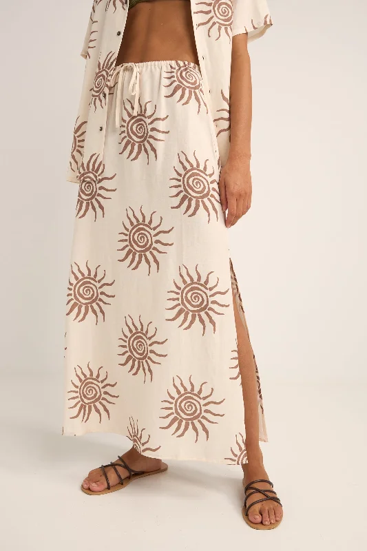 Sheath skirts for formal occasions Seafarer Maxi Skirt Brown