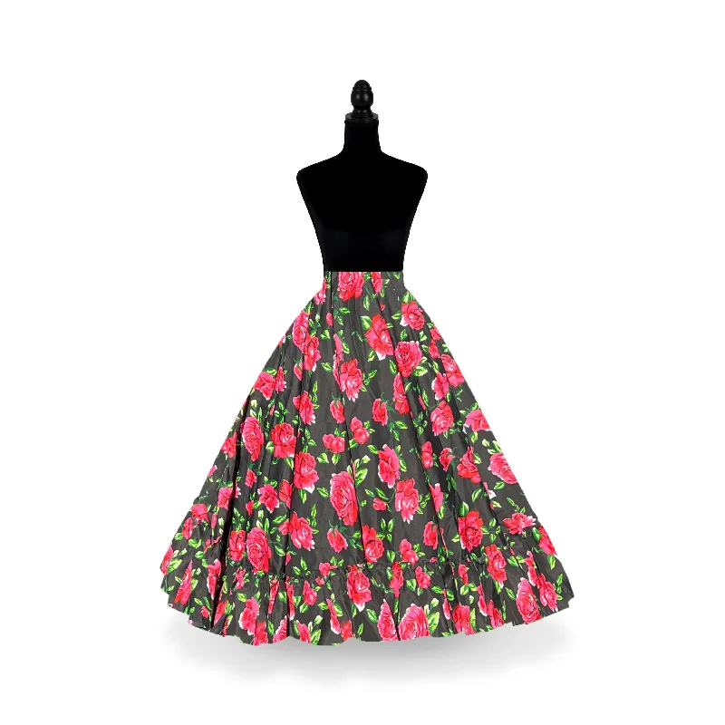 Leather pencil skirts for women Kakentli Folklorico Dance Practice Skirt, Poplin, Doble Vuelo, Floral Collection