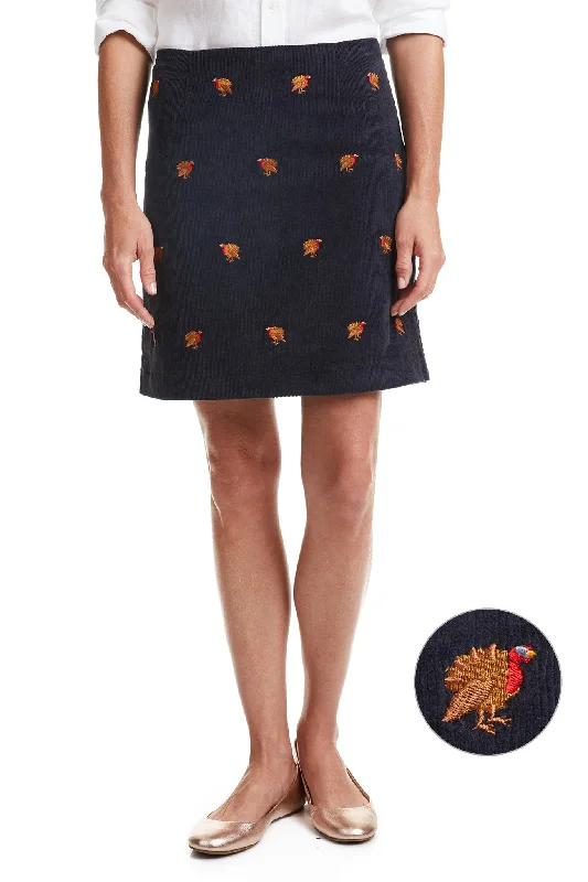 Skirts with a side zipper Ali Skirt Corduroy Nantucket Navy with Turkey